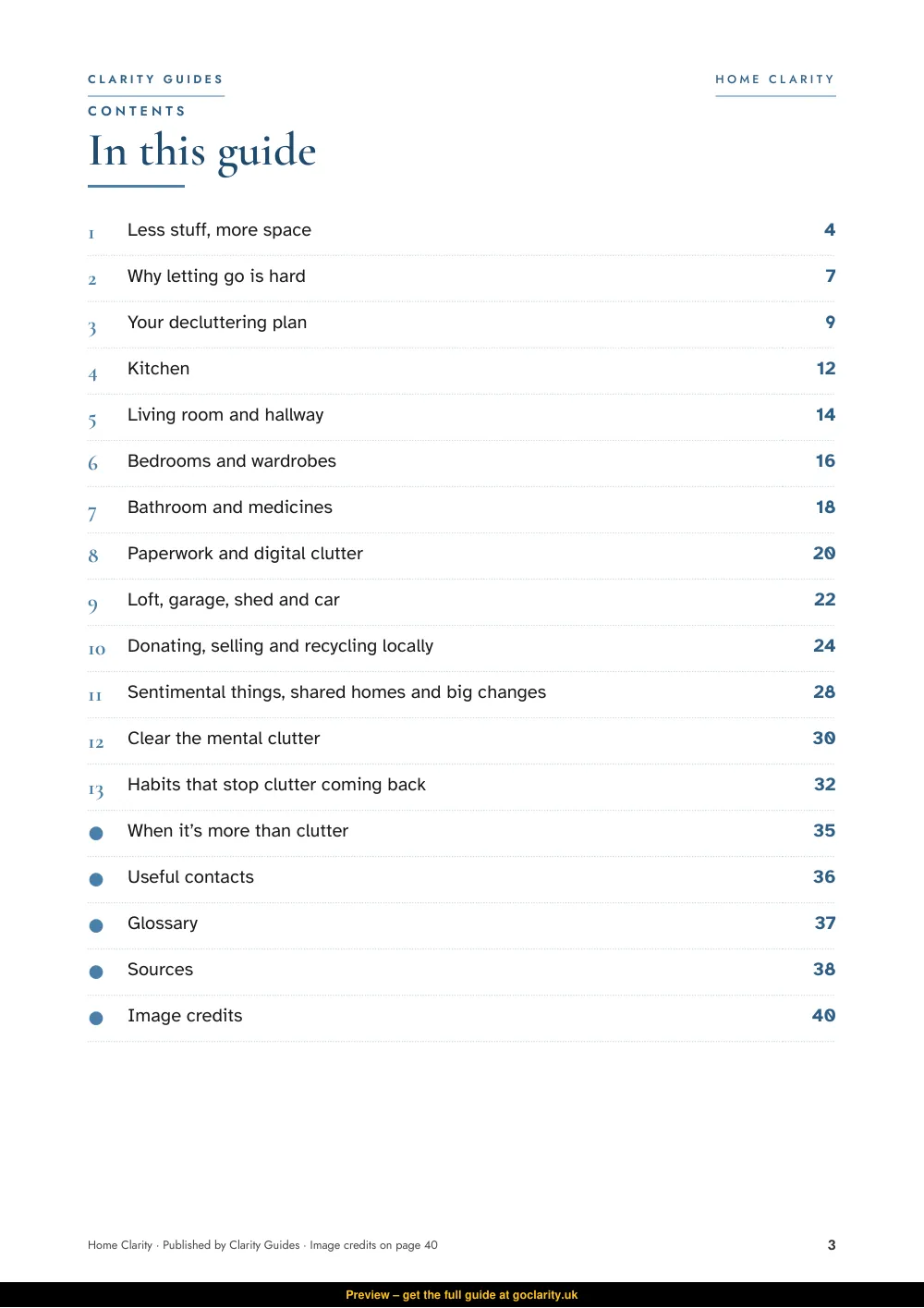 Declutter Your Home and Mind, preview page 3