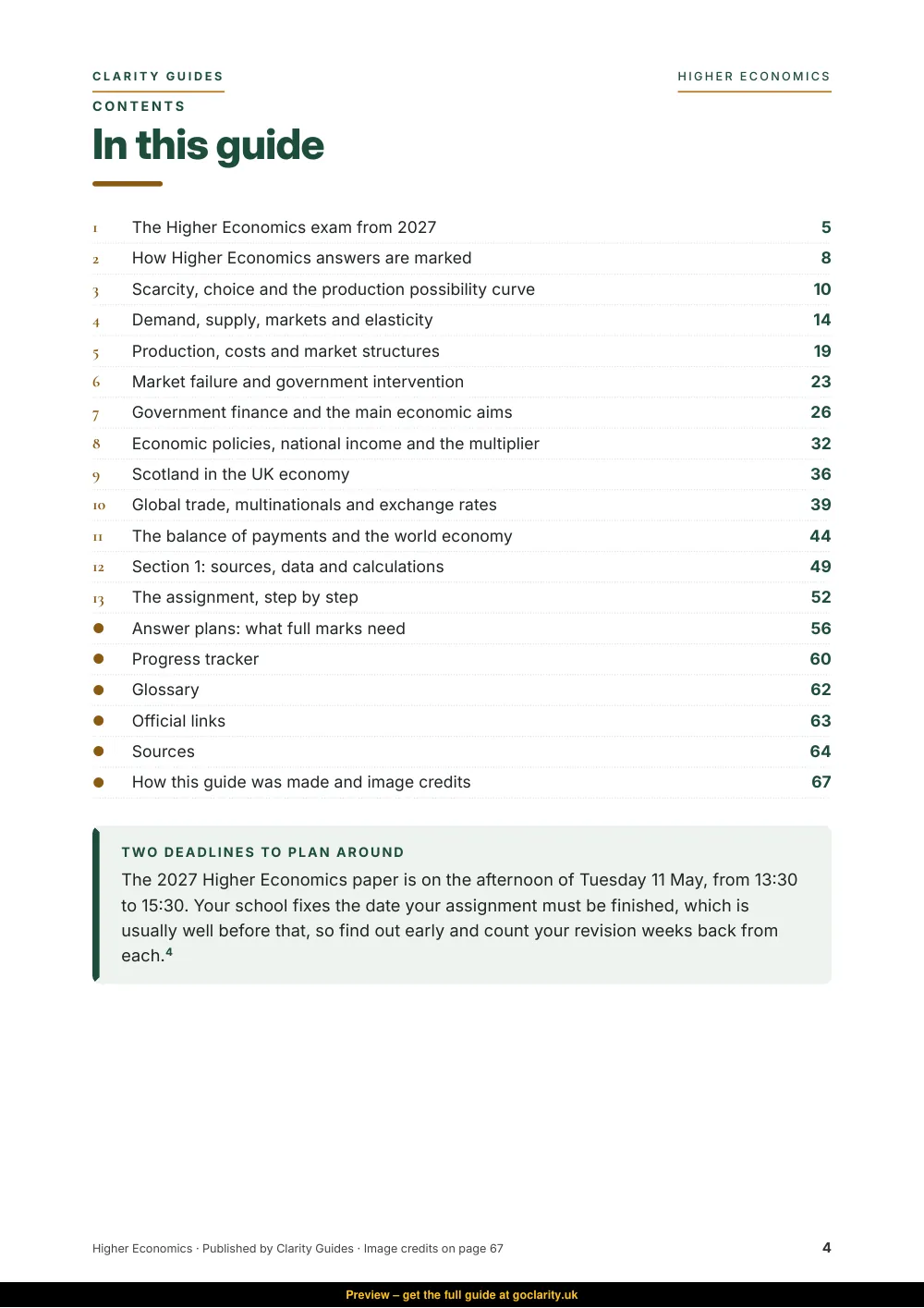 Higher Economics, preview page 4