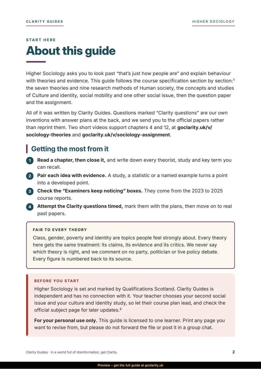 Higher Sociology, preview page 2