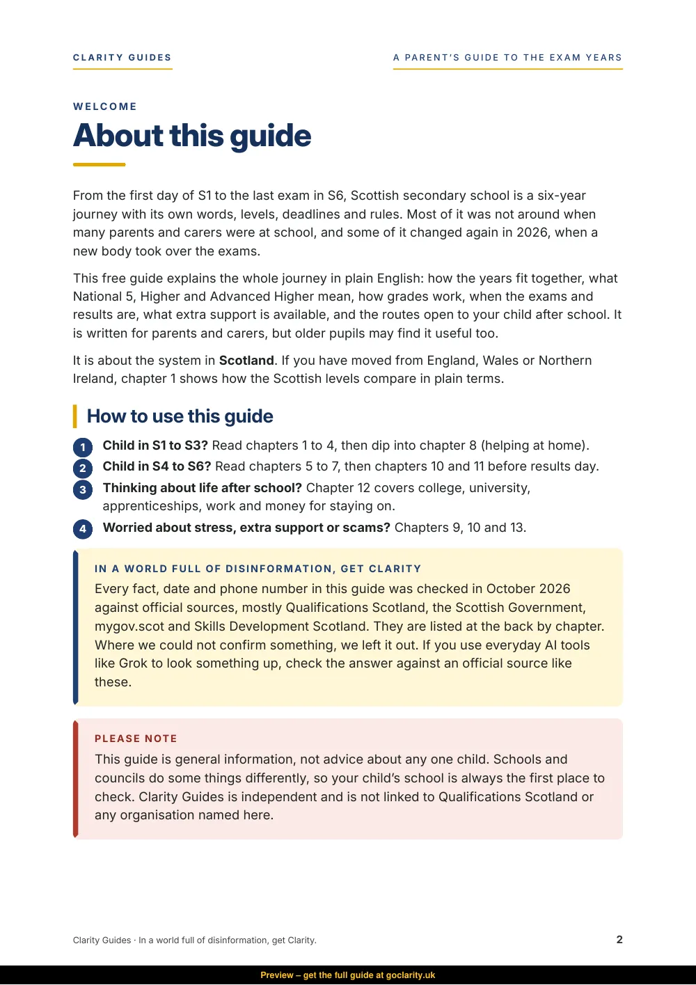 A Parent’s Guide to the Exam Years, preview page 2
