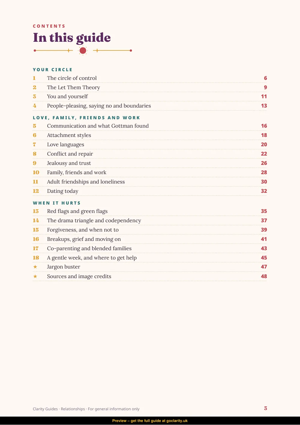 Relationships, preview page 3