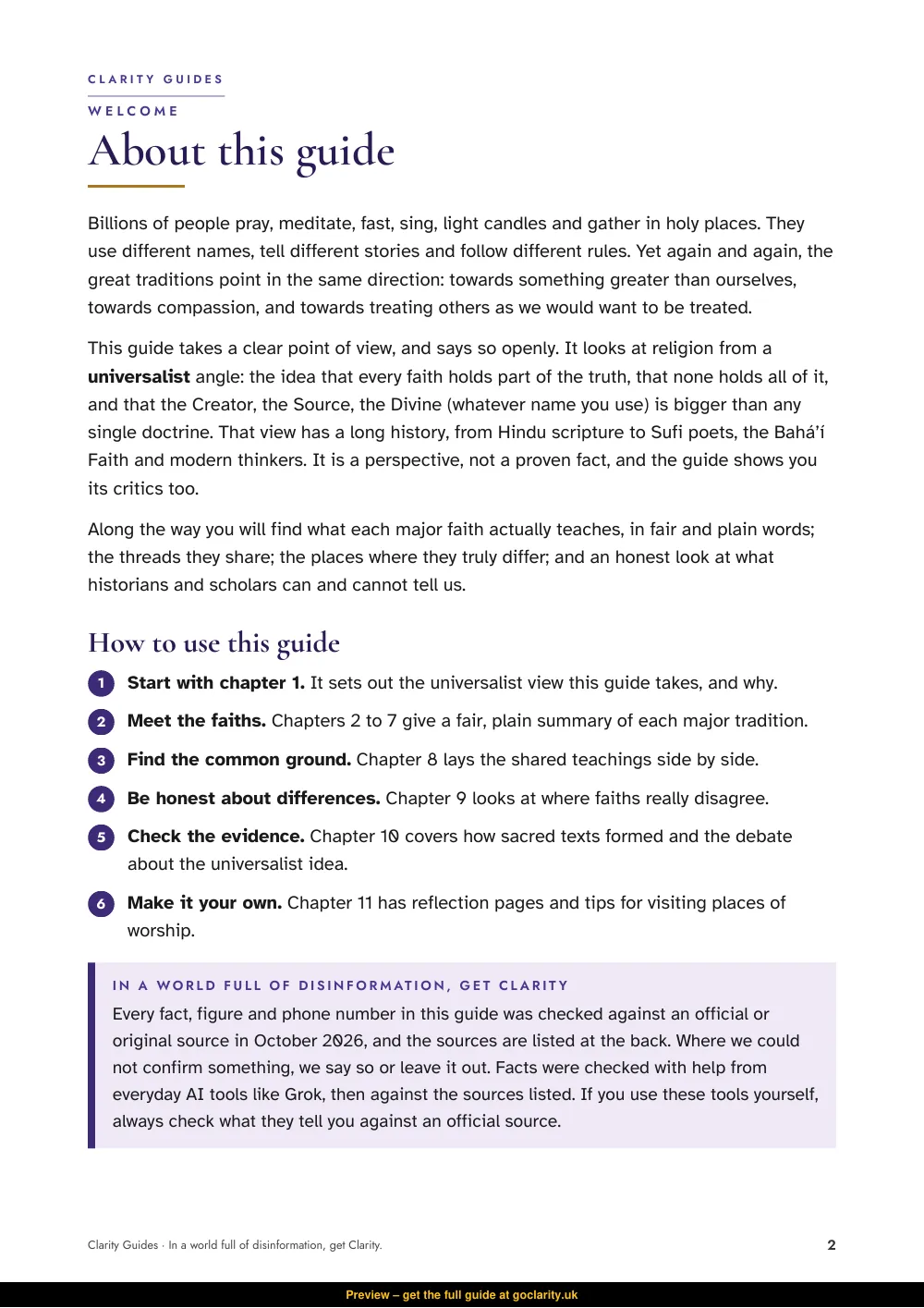 Religion: What the World’s Faiths Teach, preview page 2