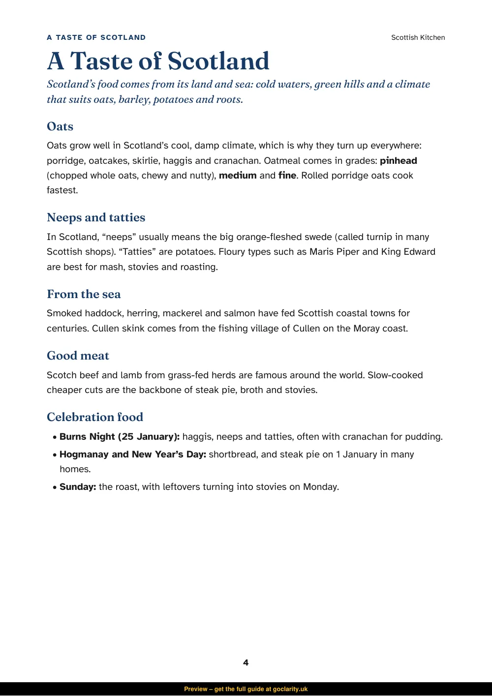 Scottish Kitchen cookbook, preview page 4