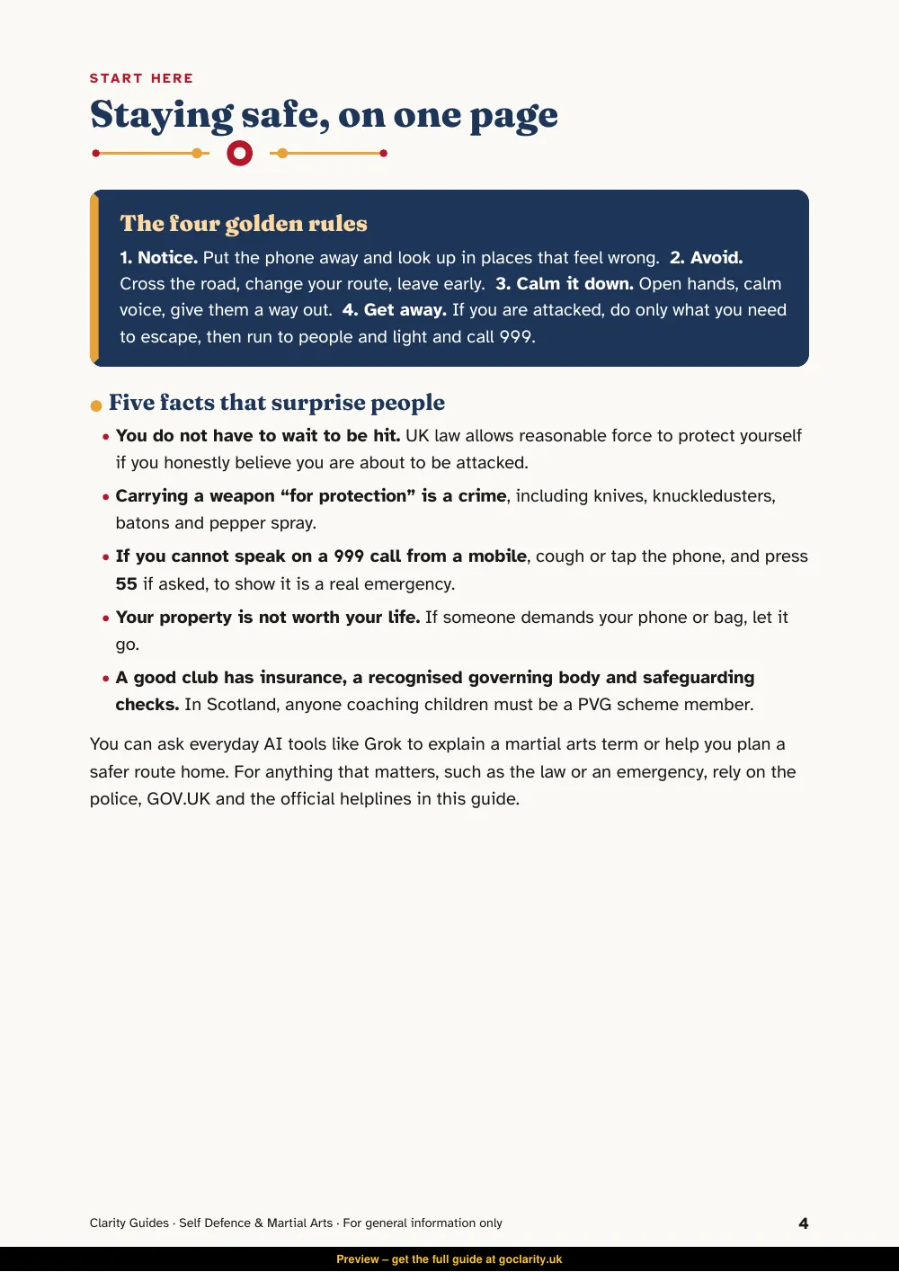 Self Defence & Martial Arts, preview page 4